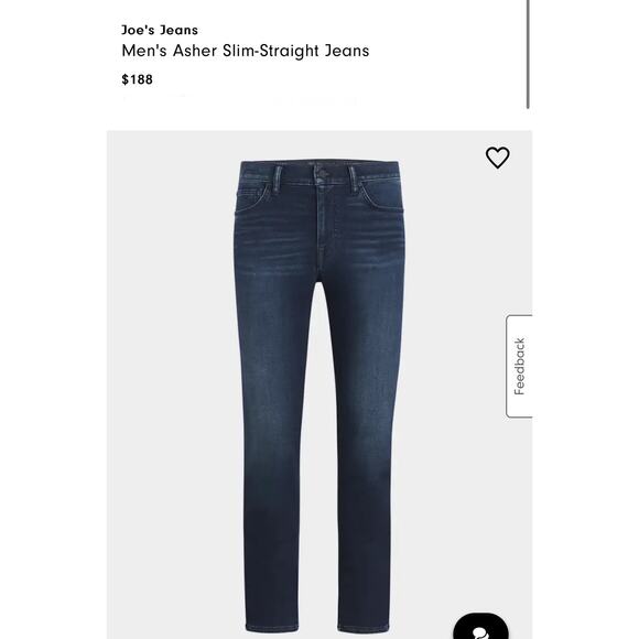 NWT! Joe's Jeans Men's Asher Slim-Straight Jeans in Marmount - Size 29 x 34 - Picture 9 of 11